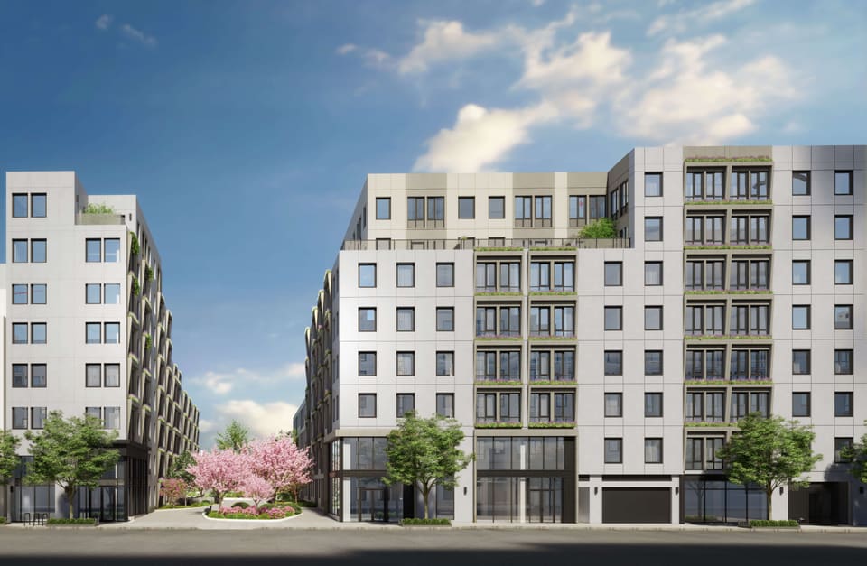 Rendering of Astoria Cove waterfront residential development in Queens