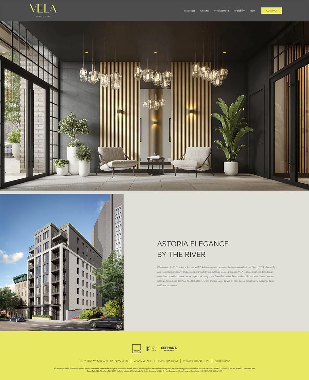 Vela Astoria website